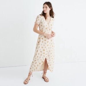 Madewell Field Bouquet Floral Silk Maxi Dress